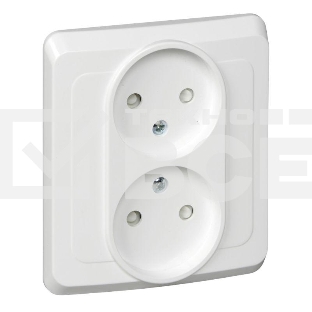 Розетка 2-м СП Этюд 16А IP20 защ. шторки без заземл. бел. SchE PC16-006B