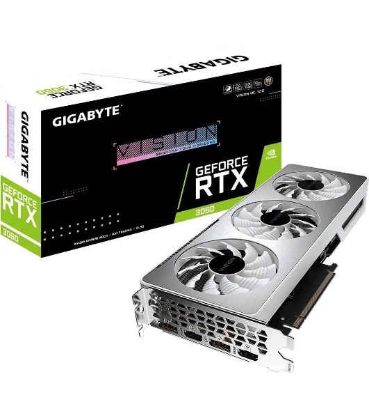 Видеокарта Gigabyte N3060VISIONOC-12GD LHR PCIE16 12288Mb 192 GDDR6 1837/15000 HDMIx2 DPx2 HDCP