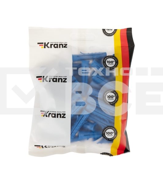 Дюбель распорный KRANZ 10х50, синий, пакет (50 шт./уп.)