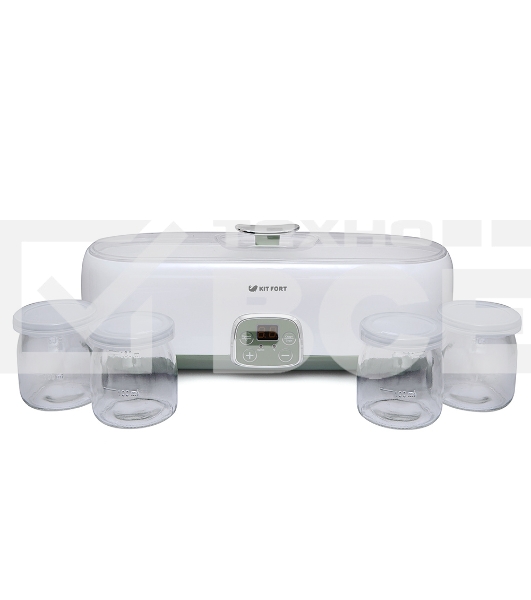 Йогуртница Kitfort KT-2007 20Вт 4б. 180мл упр.:электрон. белый/зеленый