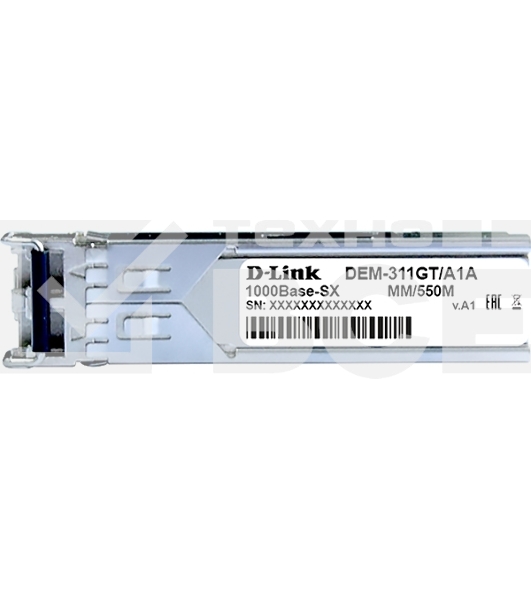 Трансивер D-Link 311GT/A1A SFP-трансивер с 1 портом 1000Base-SX для многомодового оптического кабеля (до 550 м)