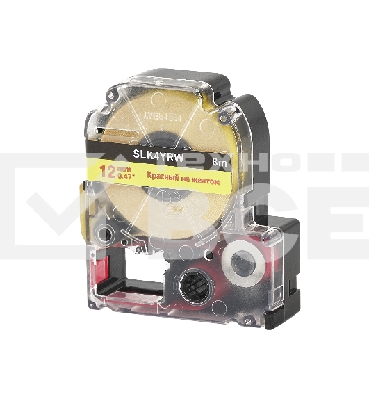 Кассета с лентой S'OK by Sakura Printing K4YRW для Epson, красный на желтом, 12мм/8м