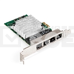 Сетевой адаптер ExeGate EXE-564 (PCI-E x1 v2.0, 4xRJ45, UTP 10/100/1000Mbps, Realtek Chipset RTL8111H+ASM1184e), фото2