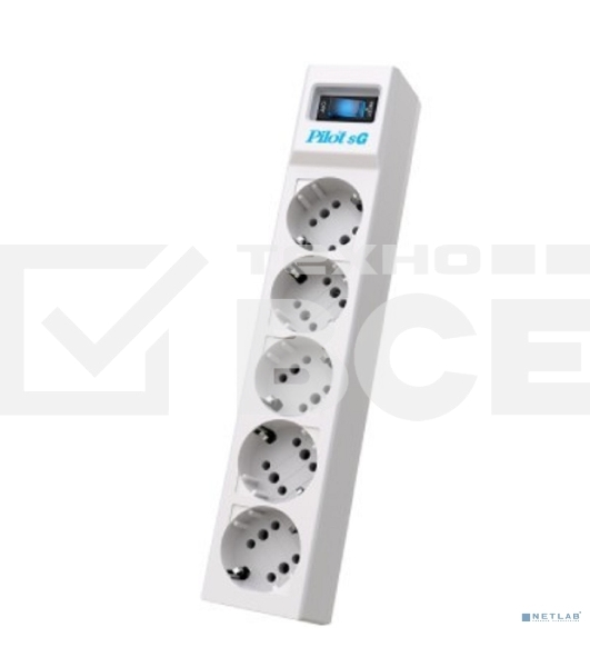 Сетевой фильтр ZIS PILOT Surge protector Pilot SG5 5 outlets (GP), 10A / 2.2kVt, automatic circuit-breaker, 10 m