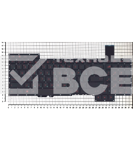 Клавиатура для ноутбука Asus G751 черная с подсветкой