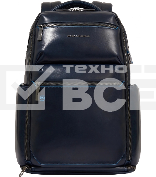 Рюкзак мужской Piquadro Blue Square CA6592B2BM/BLU2, кожа, темно-синий