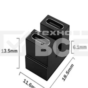 Переходник USB 4 Type C мама-мама разворот