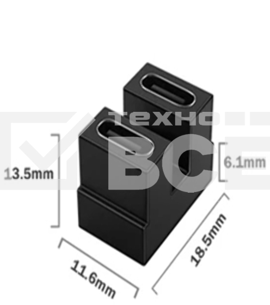 Переходник USB 4 Type C мама-мама разворот
