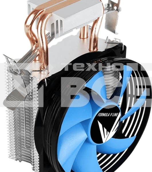 Кулер для процессора AeroCool / Formula Verkho 2 серебристый, 90 мм, алюминий/медь, 2000 об/мин, 25 дБ, 4 pin, 110 Вт, 125 мм