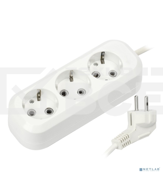 Удлинитель Smartbuy SBE-16-3-05-Z 3 гнезда 5 метра 16А/3,5кВт с заземлением ПВС 3х1 мм2