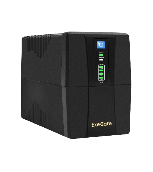 Источник бесперебойного питания ExeGate Power Back BNB-1000.LED.AVR.2SH 1000VA/550W, LED, AVR, 2*Schuko, Black