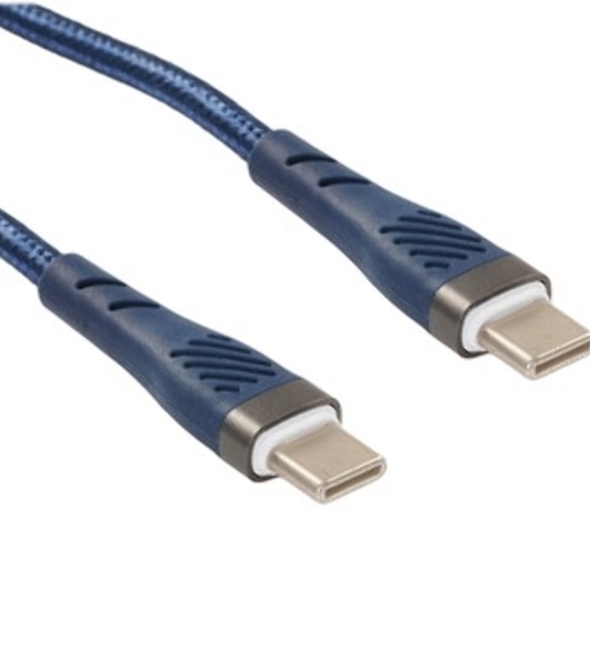 Кабель PERFEO USB C вилка - C вилка, 60W, синий, 1 м, POWER (C1103)