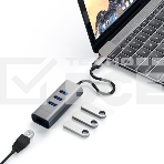 USB-хаб Satechi Type-C 2-in-1 USB 3.0 Aluminum 3 Port Hub and Ethernet Port. Интерфейс Type-C. серый космос., фото5