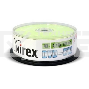Диск DVD-RW Mirex 4.7 Gb, 4x, Cake Box (50), (50/300)