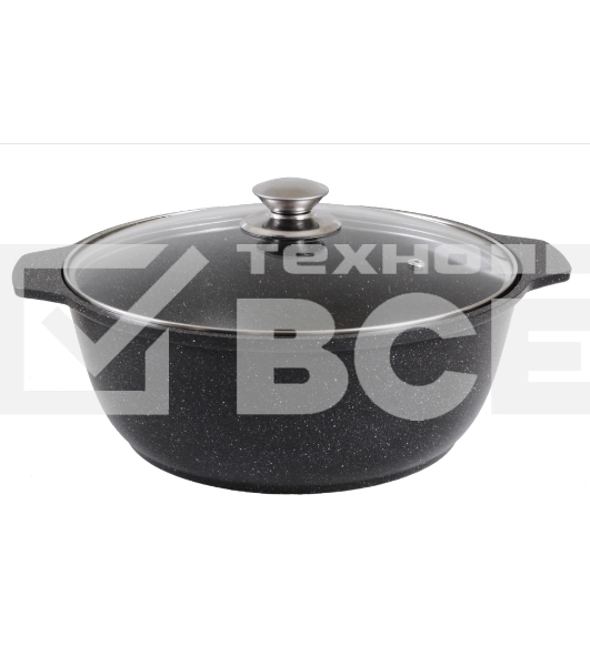 Кастрюля-жаровня Kukmara 4 л со стек. кр., АП (темный мрамор) ЖМТ42а