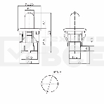 Выключатель-кнопка 250V 2.5А (2с) ON-(OFF)  Б/Фикс  белый (мебельная)  Rexant, фото2
