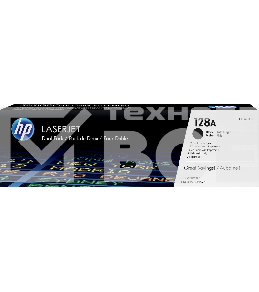 Картридж лазерный HP CE320AD 128A черный двойная упаковка для CLJ Pro CM1415FN/CM1415FNW/CP1525N/CP1525NW 2 x 2 000 стр.