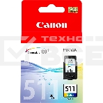 Картридж Canon CL-511 IJ CART EMB многоцветный (244 стр.) для Canon PIXMA MP240/MP250/MP260/MP270/MP272/MP280/MP480/MP490/MP492/MP495/MX320/MX330/MX340/MX350/iP2700/iP2702, фото 1