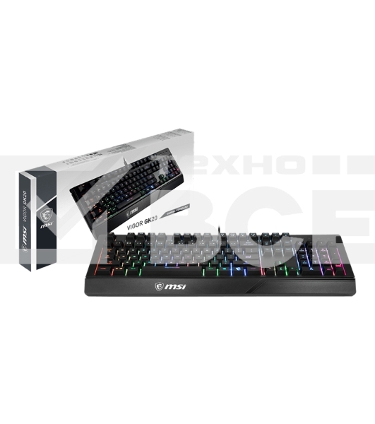 Клавиатура MSI VIGOR GK20 RU черный USB Multimedia for gamer LED (подставка для запястий)