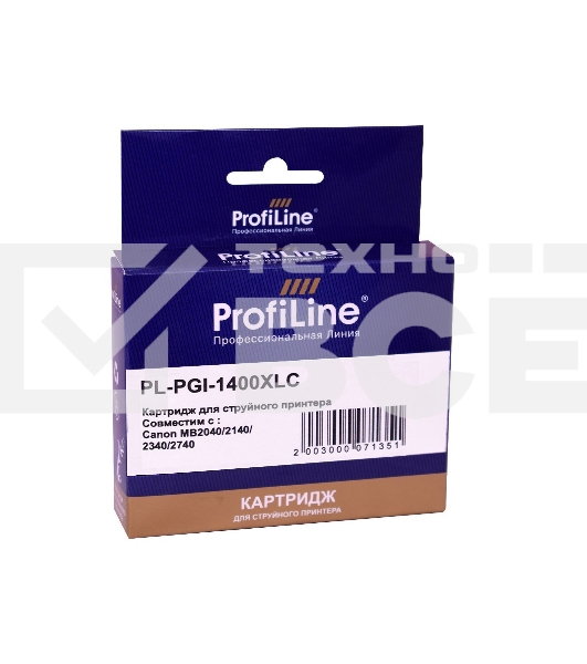Струйный картридж PL-PGI-1400XLC для принтеров Canon MB2040/MB2140/MB2340/MB2740 с чернилами Cyan ProfiLine
