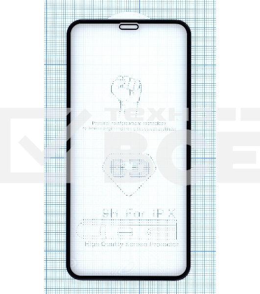 Защитное стекло 4D для Apple iPhone X черный