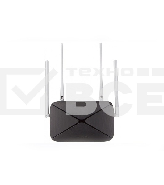 Беспроводный маршрутизатор Mercusys AC12, Dual Band, (867Мбит/с на 5 ГГц + 300Мбит/с на 2,4 ГГц)4 порта 100 Мбит/с, 4 фиксированных антенны
