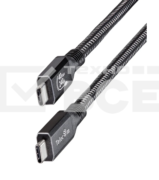 Кабель USB4 TypeCM/CM 8K@30Hz, 40GBps, PD 240W, медь Telecom 2м <TUS840-2M>