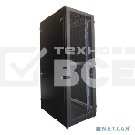 Шкаф серверный напольный 48U (600 1000) дверь перфорированная, задние двойные перфорированные, черный, фото5