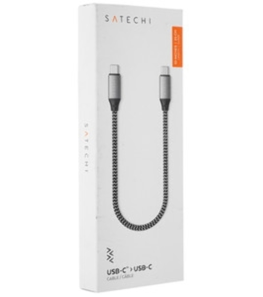Кабель Satechi ST-U4C25M USB Type-C - USB Type-C 0.25м для зарядки и передачи данных (до 100W), серый космос