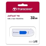 Флешка USB Transcend JetFlash 790 (TS32GJF790W), 32Gb, USB 3.0, R/W 90/40, белый/синий, фото12