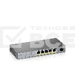 Коммутатор Zyxel GS1350-6HP, 4xGE PoE+, 1xGE PoE++ (802.3bt), 1xSFP, бюджет PoE 60 Вт, дальность передачи питания до 250 м, автоперезагрузка PoE-портов, повышенная защита от перенапряжений и электростатических р, фото6