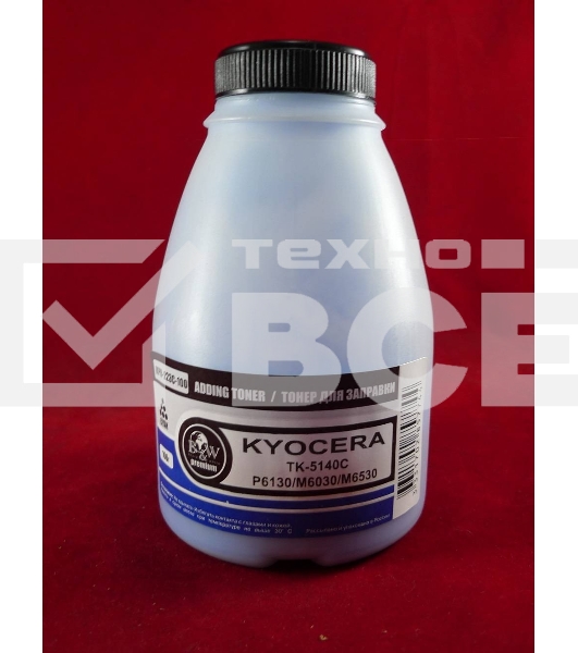 Тонер для Kyocera TK-5140C, P6130/M6030/M6530 Cyan (фл. 100г) 5K Black&White Premium