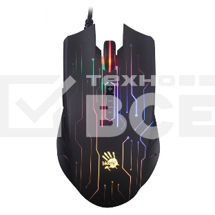 Мышь проводная A4Tech Bloody Q82 черный, 3200 dpi, USB, кнопки - 8