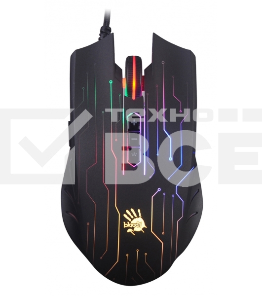 Мышь проводная A4Tech Bloody Q82 черный, 3200 dpi, USB, кнопки - 8