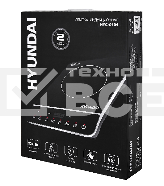 Электрическая плитка Hyundai HYC-0104 черный стеклокерамика (настольная)