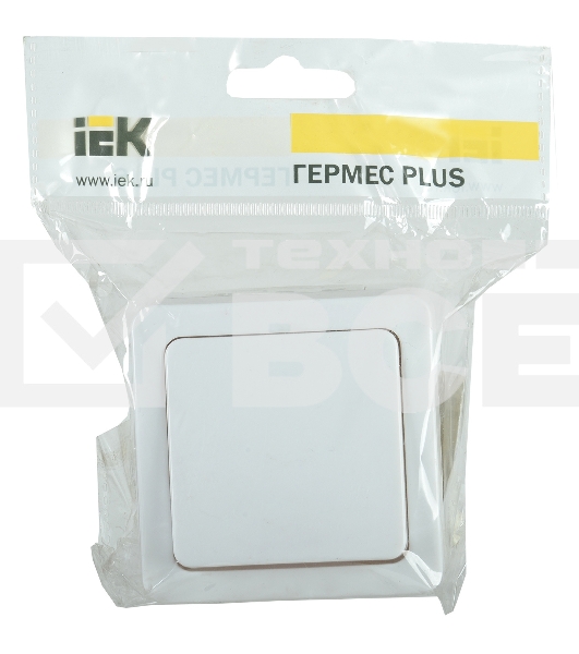 Выключатель Iek EVMP10-K01-10-54-EC ВС20-1-0-ГПБ выкл 1кл о/у  IP54 (цвет клавиш: белый) ГЕРМЕС PLUS