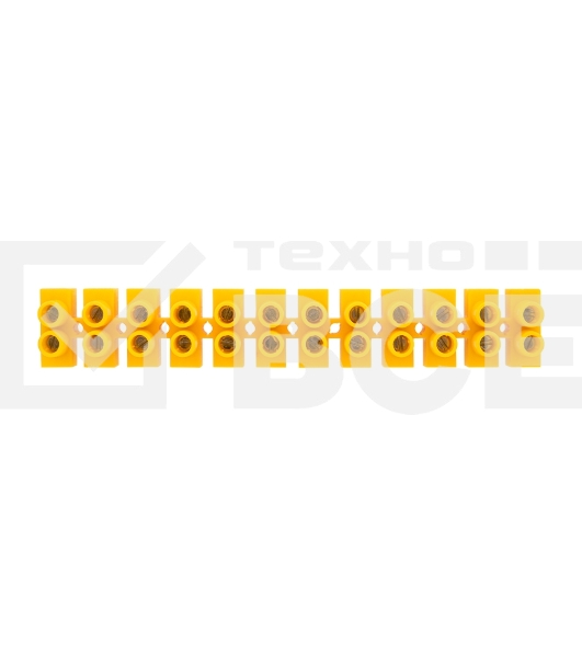 Клеммная винтовая колодка KВ-14 6-14, ток 20 A, полиэтилен желтый Rexant (10 шт./уп.)