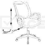 Кресло компьютерное Бюрократ CH-W695NLT TW-38-3 TW-96-1 оранжевый, сетка/ткань, крестовина пластик, пластик белый, фото9