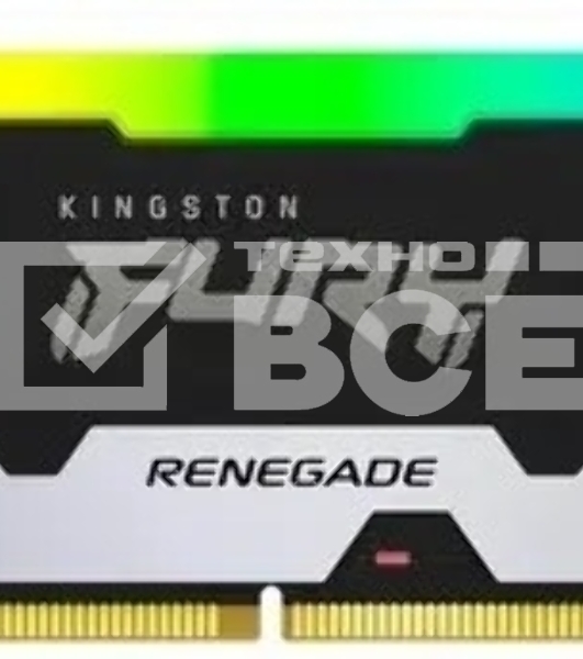 Оперативная память Kingston Fury Renegade, DDR5, 16GB (1x16GB), 6400MHz, CL32, с радиатором, RGB, серебристый/черный