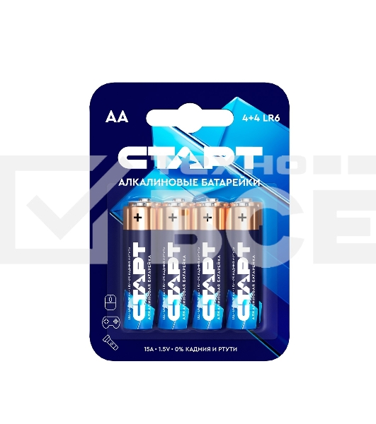 Батарейки СТАРТ LR6-BL8 BLUE 96/960, AA, 4+4 шт. на блистере