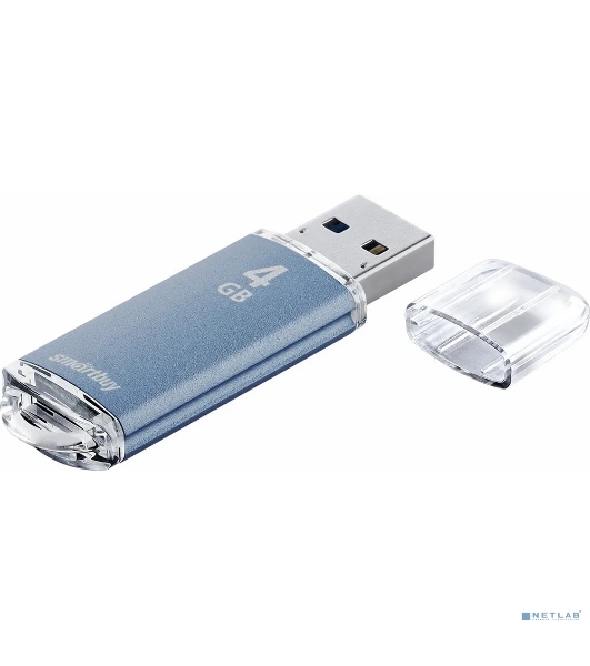 Флешка USB Smartbuy V-Cut Blue (SB4GbVC-B), 4Gb, USB 2.0, R/W 25/15, голубой