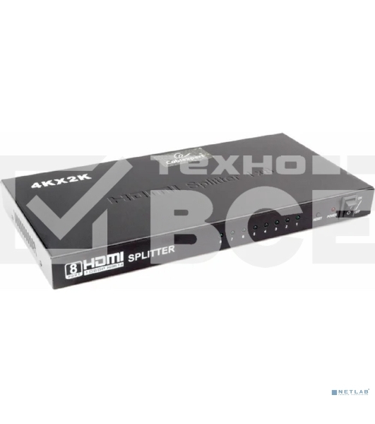 Разветвитель HDMI Cablexpert DSP-8PH4-03, HD19F/8x19F, 1 компьютер => 8 мониторов, Full-HD, 3D, 1.4v, каскадируемый
