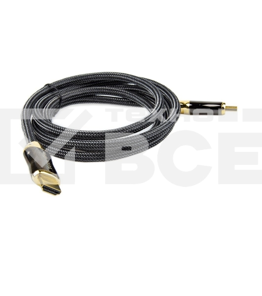 Кабель HDMI 19M/M,ver. 2.1, 8K@60 Hz 2m метал разъемы, нейлоновая оплетка Telecom <TCG300-2M>