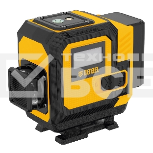 Лазерный уровень мультипризменный DLV-360-3C, 30 м, зеленый луч, Li-Ion 2,4 Aч, кейс Denzel