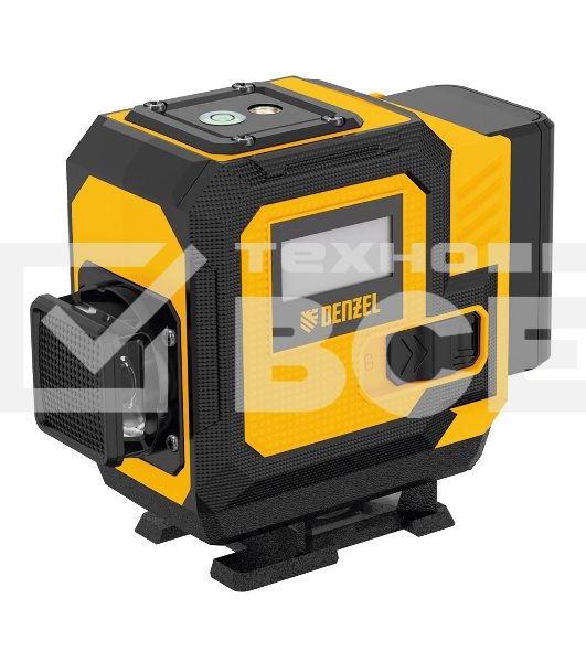 Лазерный уровень мультипризменный DLV-360-3C, 30 м, зеленый луч, Li-Ion 2,4 Aч, кейс Denzel