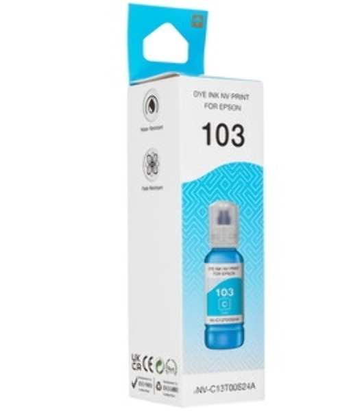 Чернила NVPrint 103 (NV-C13T00S24A) для Epson L1110, L3100 (70 мл) Cyan (в коробке) совместимые