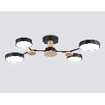 Светильник Ambrella light FL4860/4 BK/WD черный/дерево 60W 3000-6000K 700*400*120 (без ПДУ), фото9