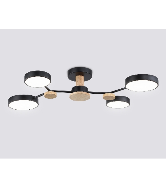 Светильник Ambrella light FL4860/4 BK/WD черный/дерево 60W 3000-6000K 700*400*120 (без ПДУ)