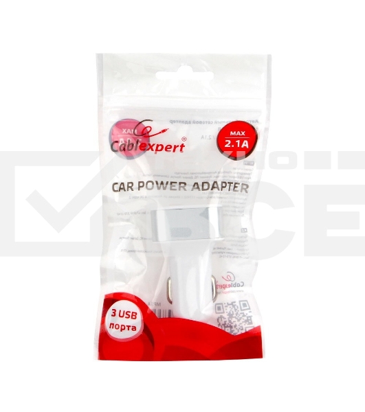 Адаптер питания Cablexpert MP3A-UC-CAR17, 12V->5V 3-USB, 2.1/2/1A