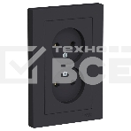 Розетка 2-м AtlasDesign без заземл. 16А в сборе карбон SchE ATN001020, фото6